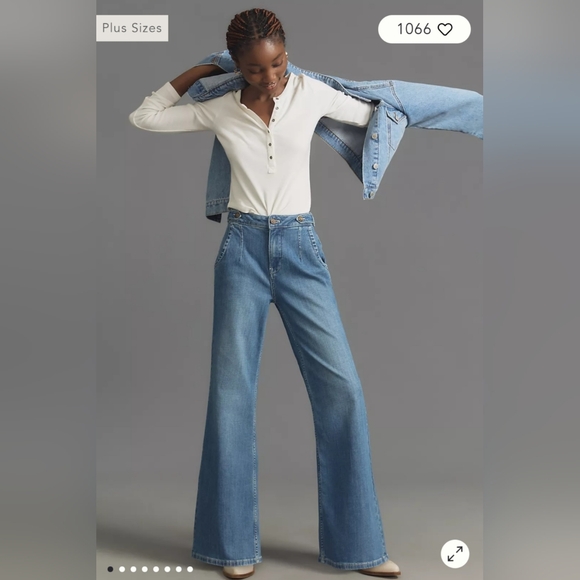 Pilcro Tower Flare Mid Rise Jeans - Picture 2 of 7